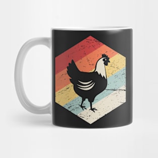 Retro Vintage Chicken Farmer Icon Mug